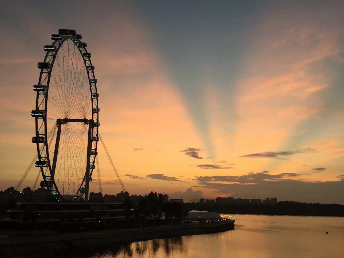 Sunset View of Singapore Flyer