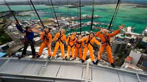 Happy memories made whilst skywalking on Auckland Sky Tower