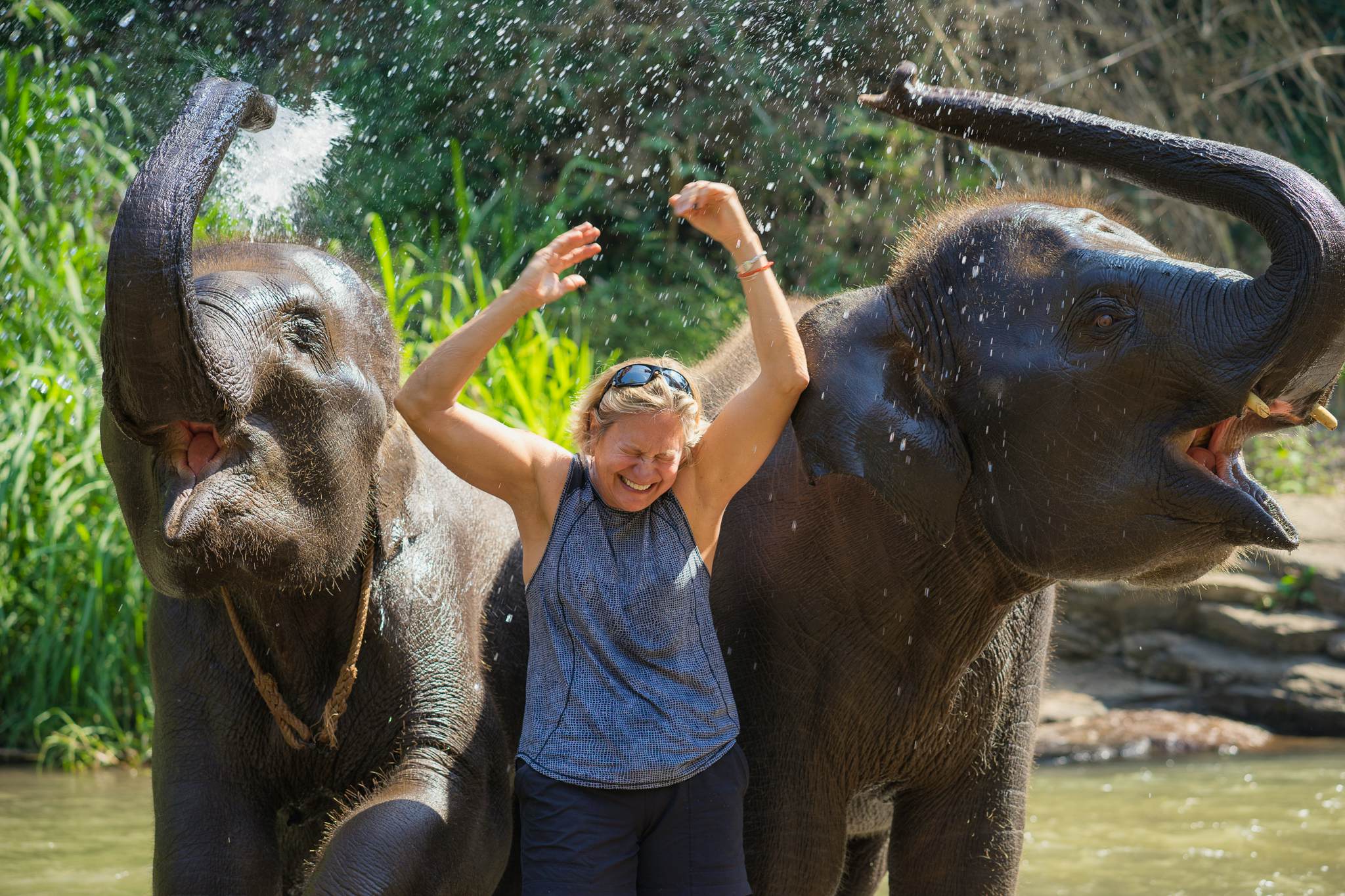 Kanchanaburi Elephant Ride and Bamboo Rafting Tour with Shared Transfers