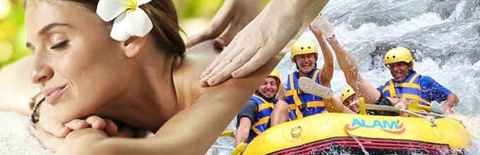 Combo: Guided White Water Rafting Adventure at Ayung River + Delicious Indonesian Lunch + Balinese Spa Treatment
