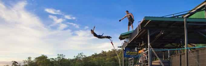 Bungy jumping from 165 ft distance at Cairns