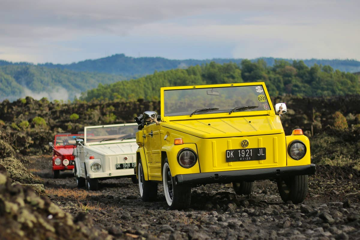 Ubud Wonders: Visit Volcano, Waterfalls, Rice Fields, Monkeys & Exhilarating Swing Thrills using Open Jeep Volkswagen